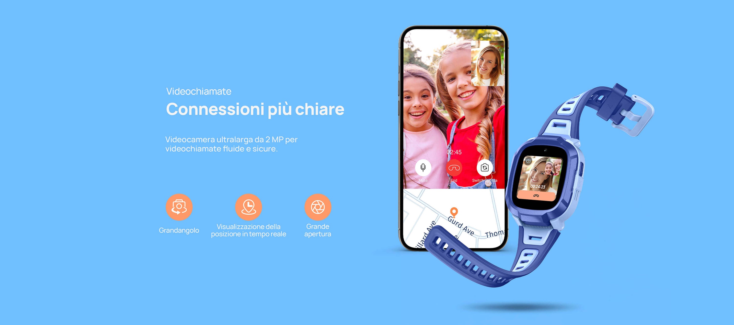 Videochiamate
Connessioni più chiare.
Videocamera ultralarga da 2 MP per videochiamate fluide e sicure.