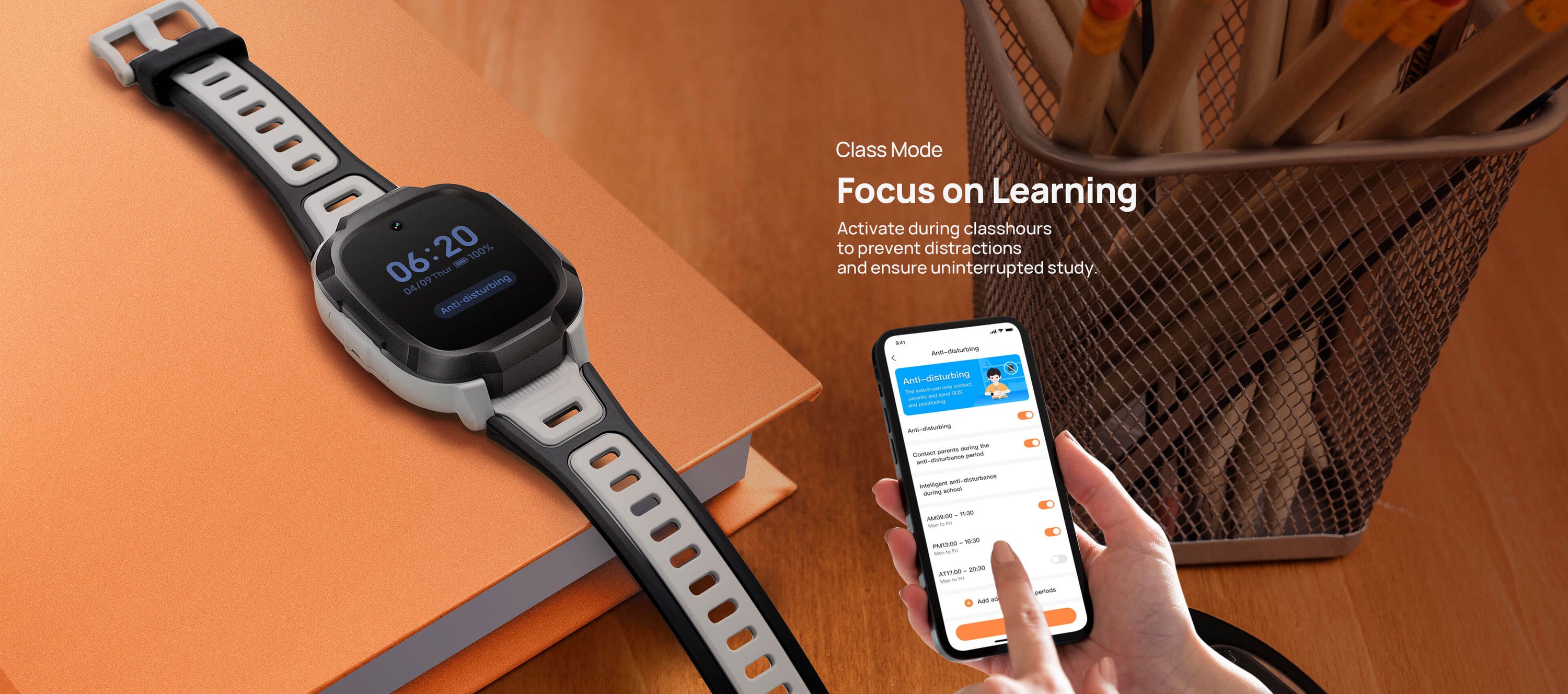 Class Mode.
Focus on Learning.
Activate during class hours to prevent distractions and ensure uninterrupted study time.